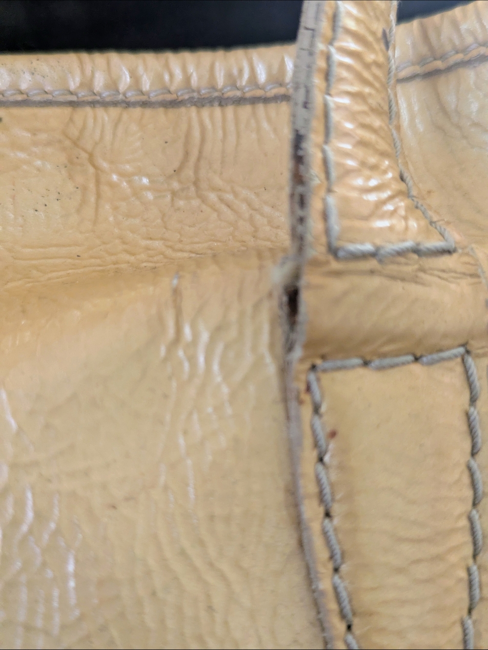 Yves Saint Laurent YSL Camel Beige Patent Leather Tote Bag Authentic - Picture 11 of 16